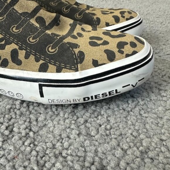 Diesel S-Imaginee Low Slip-on Sneakers Leopard Print Canvas - Size 40.5 - US 8 - Picture 4 of 12